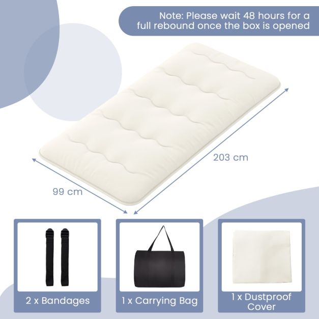Coast Bodenmatratze - faltbar - waschbar - Mikrofaser - 203 x 137 x 10 cm - Beige