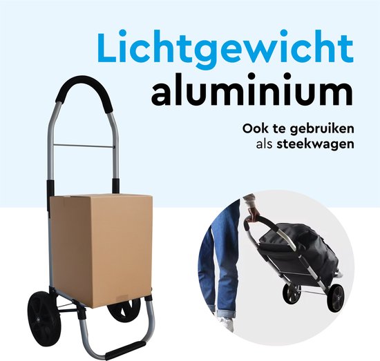 BRASQ Einkaufswagen - 45 Liter - Einkaufswagen mit Kühlfach - faltbar - wetterfest - bis zu 35KG - Aluminiumrahmen