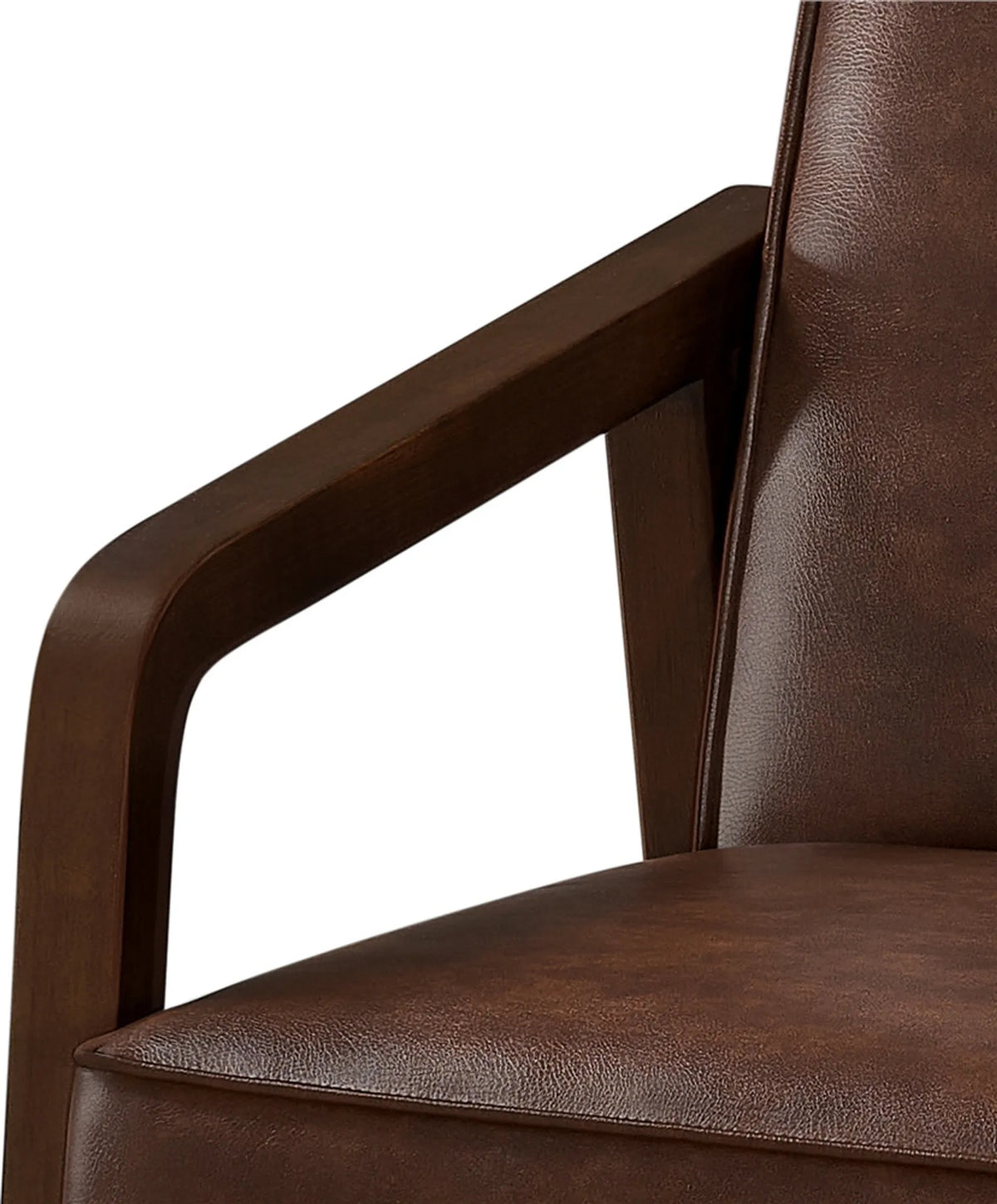 Yaheetech Vintage-Loungesessel / Sessel 76 x 63,5 x 84 cm – Dunkelbraun – PU-Kunstleder und Gummibaumholz