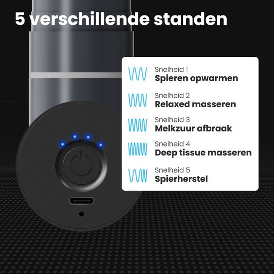 Auronic Massage Gun - Massagegerät - Professional - 4 Aufsätze und Koffer - Massage Gun - Ganzkörper - Grau