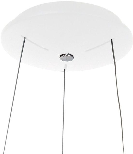 Hängeleuchte Ringlede 2695W, weiß, rund, 48 cm, elektrisch höhenverstellbar, aus Kunststoff und Metall, Steinhauer Modern