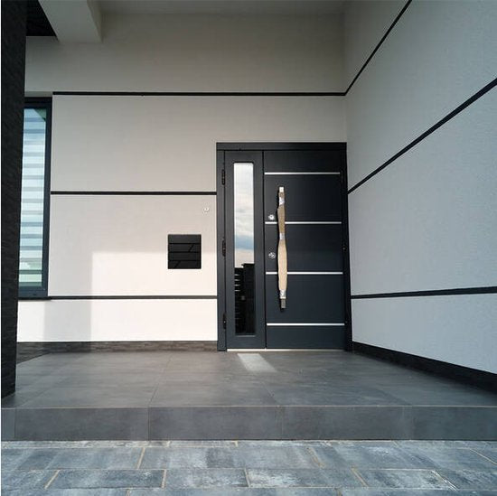 BRASQ Briefkasten Hanging Black Deluxe - Wandbriefkasten mit Schloss und Zeitungsfach - Inkl. Befestigungsmaterial & 2 Schlüssel - Briefkasten - Briefkasten - Edelstahl