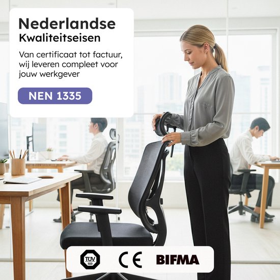 Roveo Ergonomischer Bürostuhl - Büro-Gaming-Stuhl - Spielstuhl für Erwachsene - Spielstuhl - Schwarz