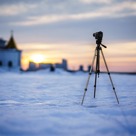 Auronic Stativ - Kamera - Telefon - Iphone - Stativ mit Smartphone-Halterung - Silber Grau