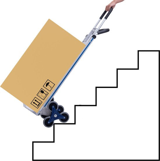 BRASQ Faltbarer Aluminium-Trolley - Kapazität 150 KG - Treppen-Trolley - Transportwagen - Trolley