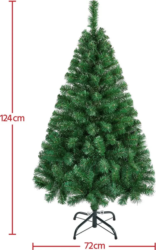 Yaheetech Kunstweihnachtsbaum 124 cm mit klappbarem Ständer, grün