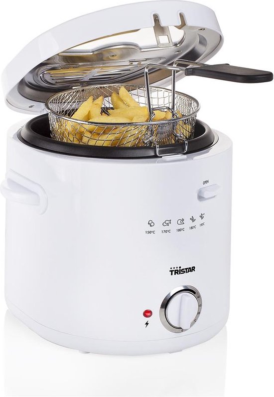 Tristar Fritteuse 1,5 Liter – FR-6941 – Fritteuse 1000 W – Antihaftbeschichtung – Weiß