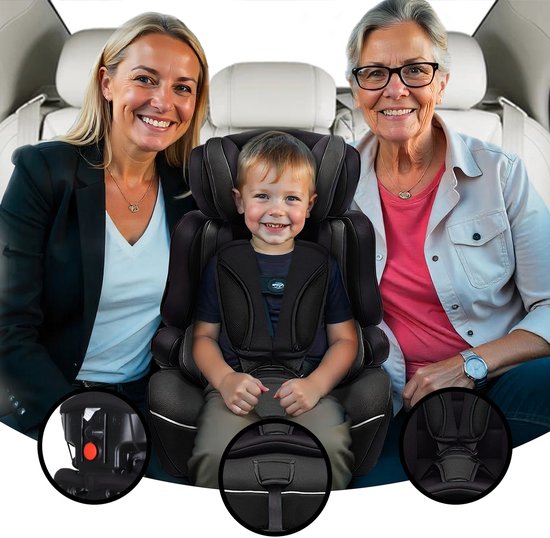 Oemmie Autositz i-Size - Autositze - Autokindersitz - Autositz - Gruppe 1/2/3 (67-150cm) - Schwarz