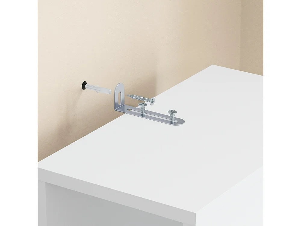 SoBuy Schmaler Bücherschrank 110,5 cm – 7 Fächer – 45 kg Tragkraft – Weiß