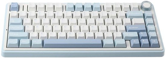 EPOMAKER F75 Sea Salt Blue LEOBOG Greywood V3 Switch RGB – kabellose, Hotswap-fähige mechanische Gaming-Tastatur