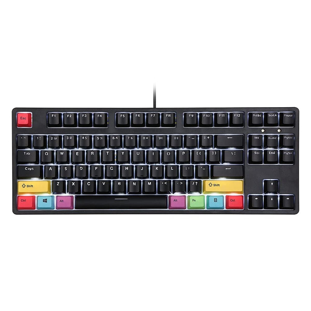 HXSJ L600 Wired Mechanical Gaming Keyboard - QWERTY - 87 Tasten - Roter Schalter - Schwarz