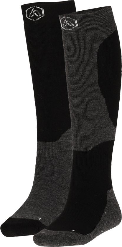 Apollo - Skisocken Unisex - Schwarzes Design - 2 Paar - Größe 43/46 - Skisocken Herren
