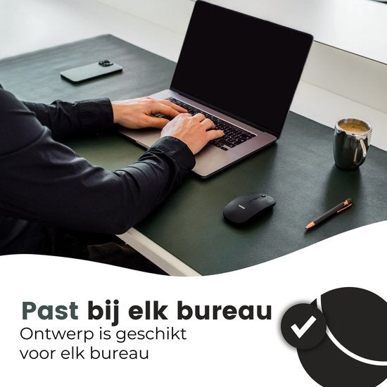 WURK Professional Schreibtischunterlage Kunstleder - Schreibtisch-Organizer - Schreibtischzubehör - Inklusive Kabelclip - Mauspad XXL - 120x60 - Grün