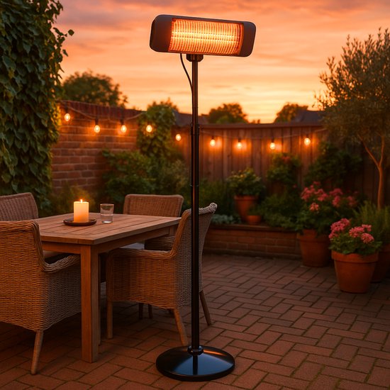 Alpina Infrarotheizung - Terrassenstrahler - 2000W - 3 Heizstufen - Schwarz