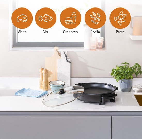 Tristar Elektrische Bratpfanne 1500 W – PZ-2964 – Ø 40 cm, Deckel – Maximale Temperatur 280 °C – PFAS-frei