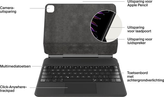 Belkin iPad M4 Pro 13" Case - QWERTY - Mit Tastatur und magnetischem Ständer - Schwarz