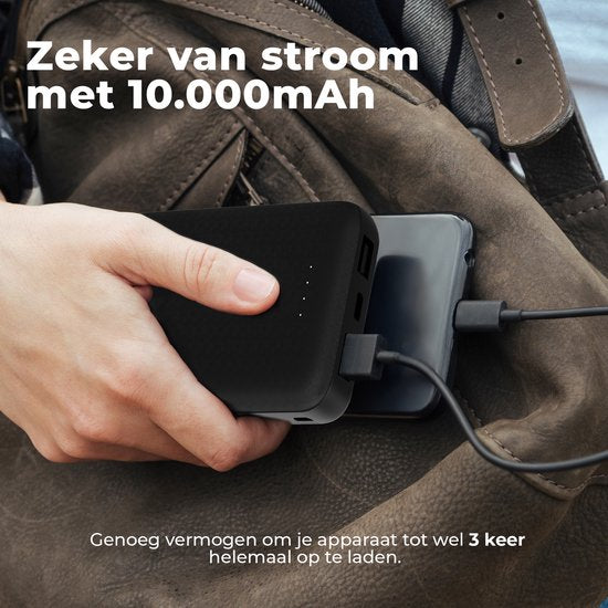 Denver Powerbank 10000 mAh - Mit Batterieanzeige - USB - Micro USB - Universal Powerbank für Apple iPhone / Samsung, u.a. - Schwarz - PBS10010B