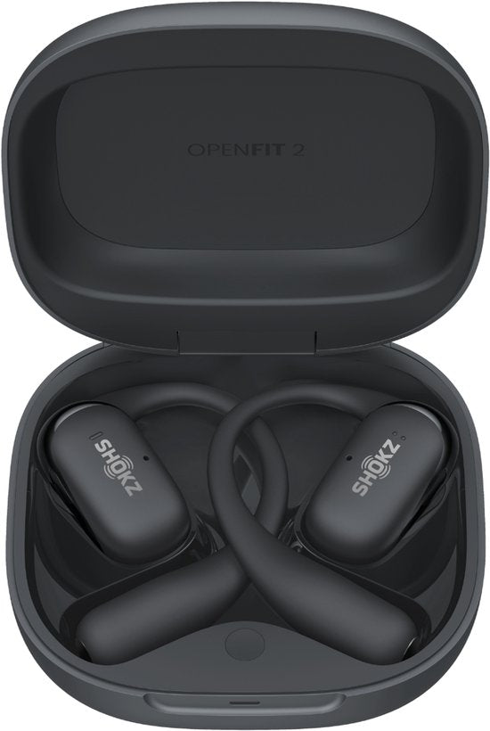 Shokz OpenFit 2 Open-Ear-Sportkopfhörer – Kabellose Ohrhörer – Schwarz