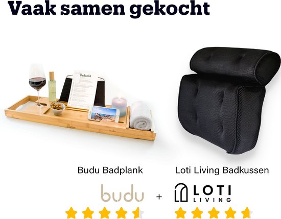 Loti Living Badekissen für die Badewanne - Badekissen - Nackenkissen für die Badewanne - Kopfstütze für die Badewanne - Badekissen mit Saugnäpfen - 6 Saugnäpfe - Ergonomisches Nackenkissen - Anti-Rutsch - Schwarz