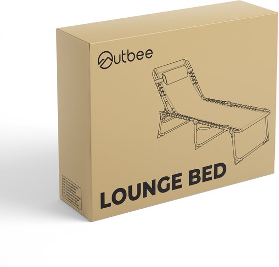 Outbee Lounger - Liege - Sonnenbank - 190x55x30 cm - faltbar - verstellbar - wetterfest - Schwarz