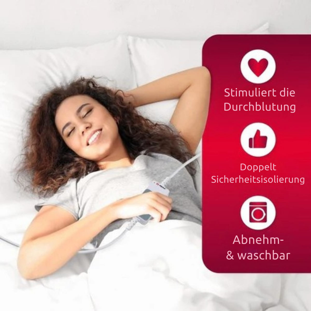 alpina Electric Blanket - Wärmedecke - 3 Stufen - waschbar - 1-Person - 150x80cm