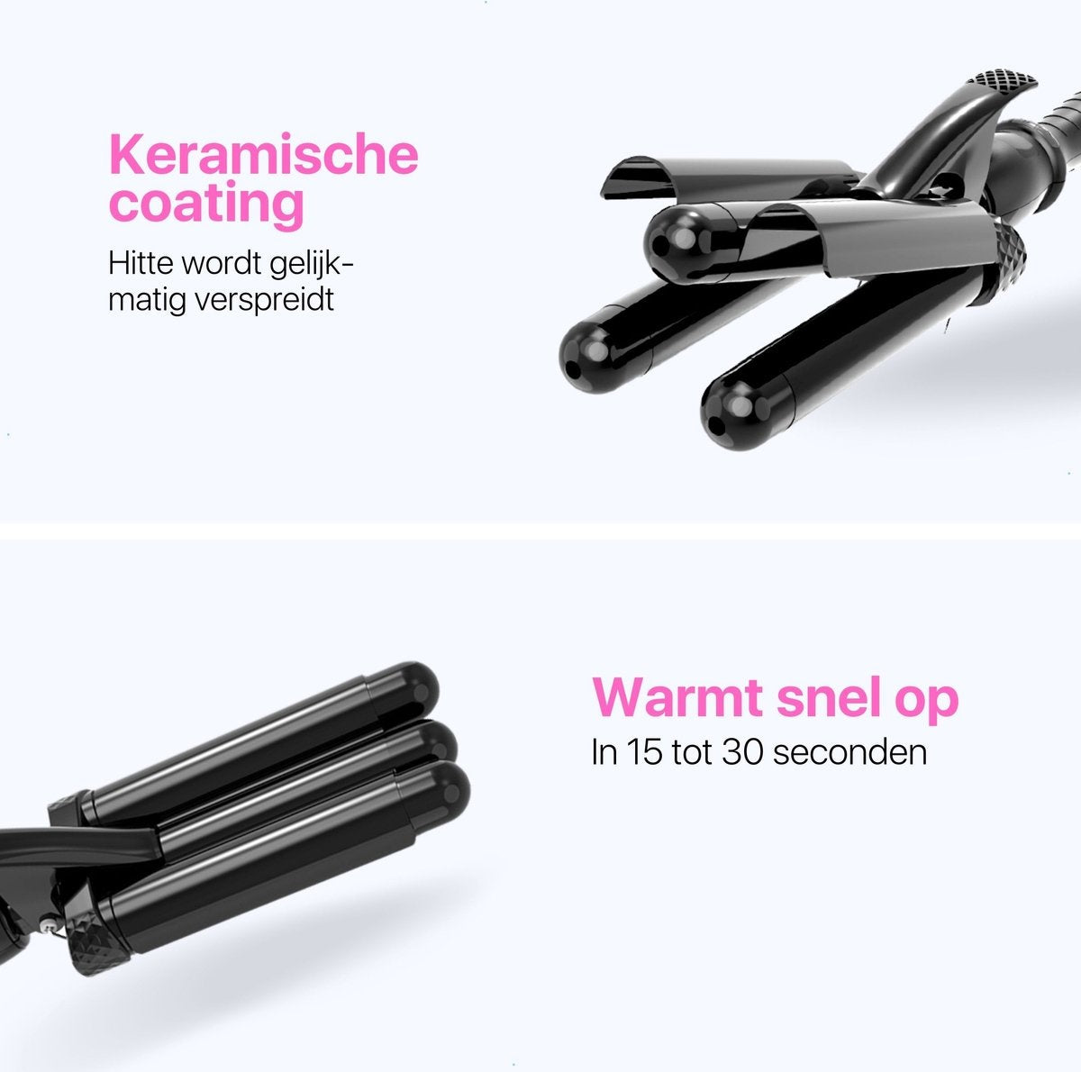 Tenify Waffeleisen - Wellen-Lockenstab - 25mm - Waver - Wellen-Lockenstab - Beach Waves - Geschenk zum Muttertag