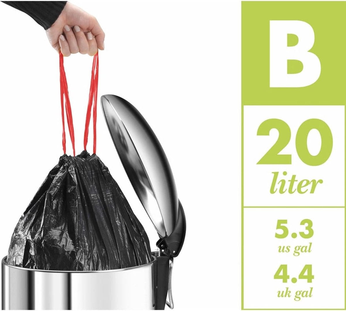 Hailo Compact-Box M Mülleimer - 15 l - Einbauabfallbehälter - Edelstahl