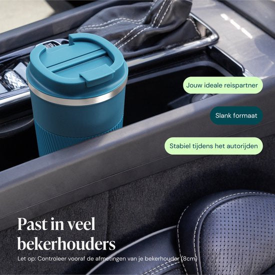 Castagnola Thermosbecher – Kaffeebecher zum Mitnehmen – Reisebecher für Kaffee und Tee – Teebecher – 510 ml – Edelstahl – Blau