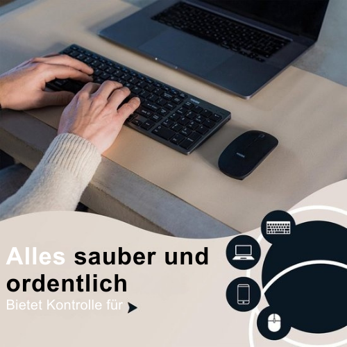 WURK - Professionelle Schreibtischunterlage Kunstleder - Schreibtisch-Organizer - Inklusive Kabelclip - 80x40 -Beige