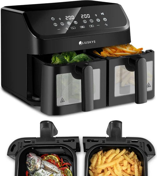 Double Airfryer - Heißluftfritteuse - 9 Liter - 9 Garprogramme