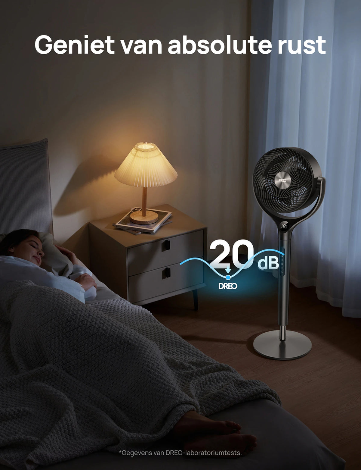 Dreo Turbo Luftzirkulator DR-HPF022 – Ständerventilator – 9 Geschwindigkeitsstufen & 6 Betriebsmodi – Fernbedienung – 120°-Oszillation – Höhe 94–107 cm