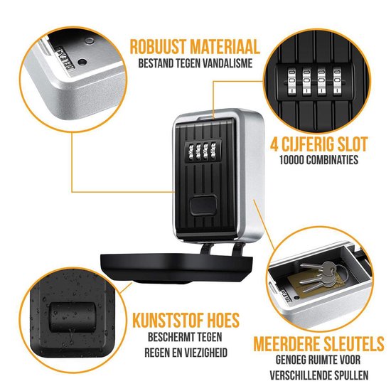 Strex Schlüsseltresor mit Zahlenschloss - Innen und Außen - wetterfest - Homecare - Schlüsseltresor - Schlüsseltresor für den Außenbereich mit Code - Schlüsseltresor mit Code für den Außenbereich