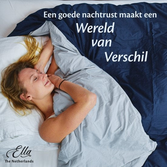 EL Life Wiegedecke Baumwolle 7 kg 135x200 cm - Bundle mit Bezug - Wiegedecke inkl. grau-blauem Bio-Baumwollbezug