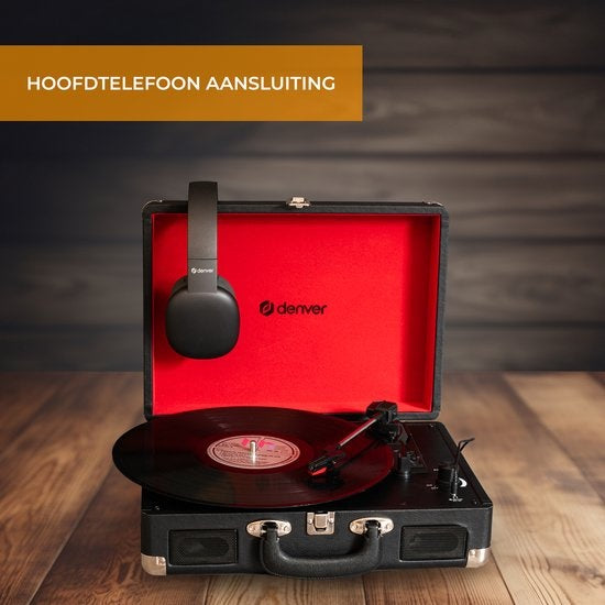 Denver - Plattenspieler - Integrierte Lautsprecher - Inkl. PC-Software - Autostopp - Retro - VPL120 - Schwarz