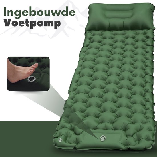 Vertrex Inflate-X1 Schlafmatte mit eingebauter Pumpe - Luftbett - 1 Person - Moosgrün