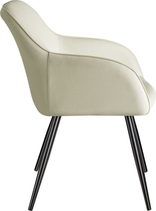 tectake - Stuhl Marilyn Stoff creme/schwarz