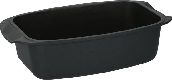 alpina Bratpfanne - Auflaufform Rechteckig - 39.5x22.5x10.8cm - 5.5L - Edelstahl - Schwarz