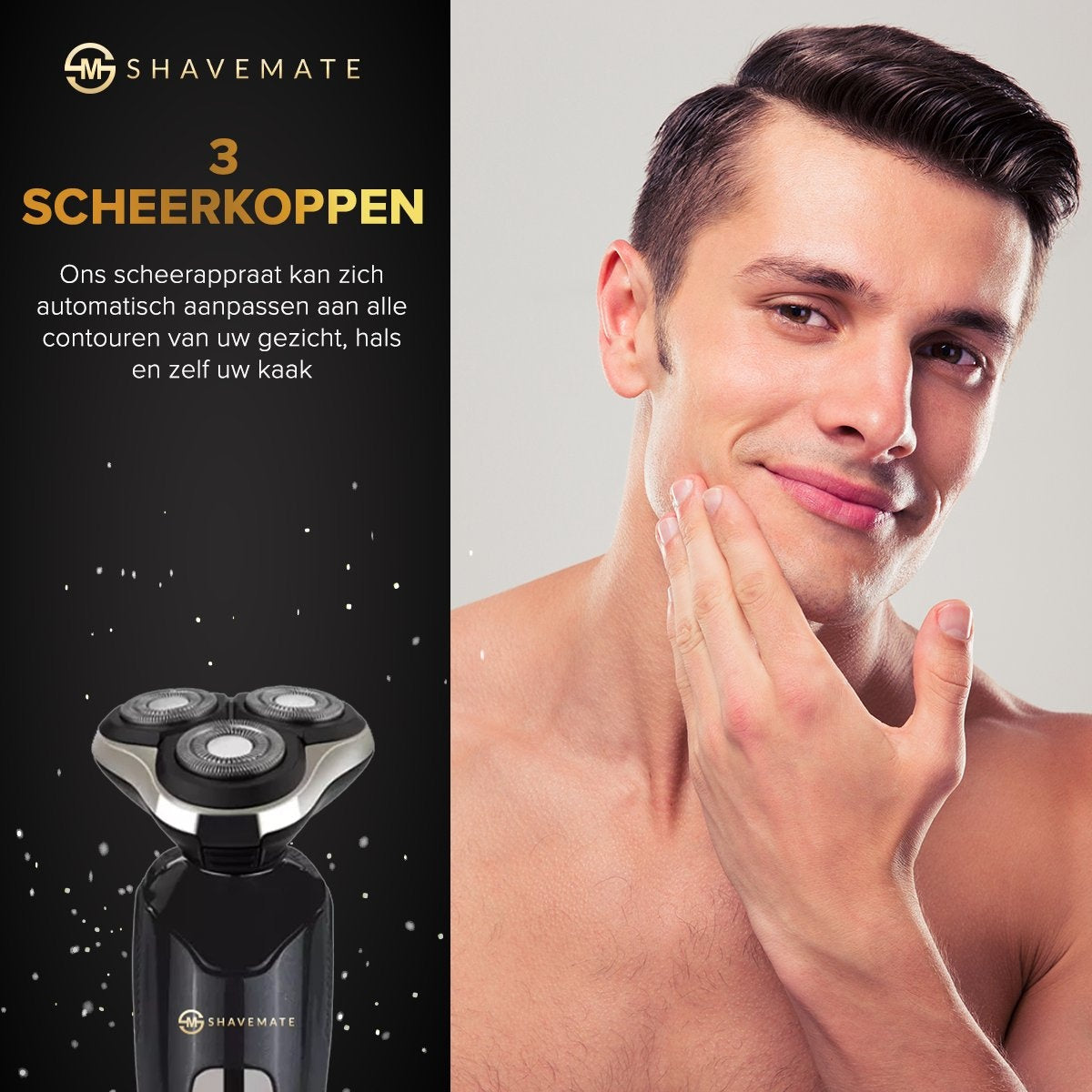 ShaveMate 3-in-1 Rasierer - Bartschneider - Haarschneider für Männer - Haarschneider-Set - Kabellos - Wasserdicht