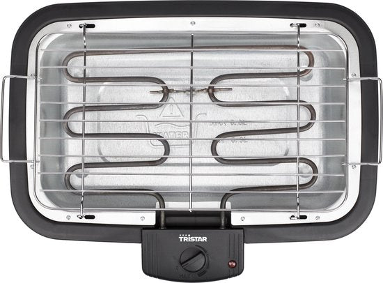 Tristar BQ-2813 Elektrogrill – Raucharmer Tischgrill 2000 W – Grillrost 38 x 22 cm – Schwarz – Perfekt für den Balkon oder den Campingplatz