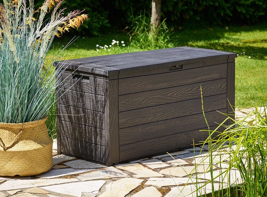 Deubois Aufbewahrungsbox - Anthrazit - 120 x 46 x 57cm - Außenbereich - Für Terrasse, Balkon und Garten