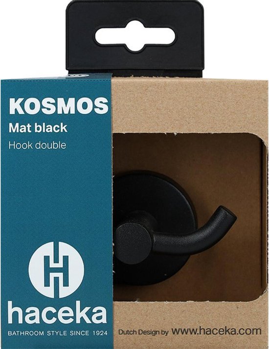 Haceka Kosmos Doppel-Handtuchhaken – mattschwarz