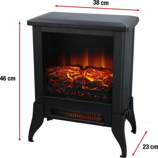 Classic Fire Electric Atmosphere Fireplace Verona - Freistehender Elektroofen - Flammeneffekt - 1800-2000 Watt - Schwarz