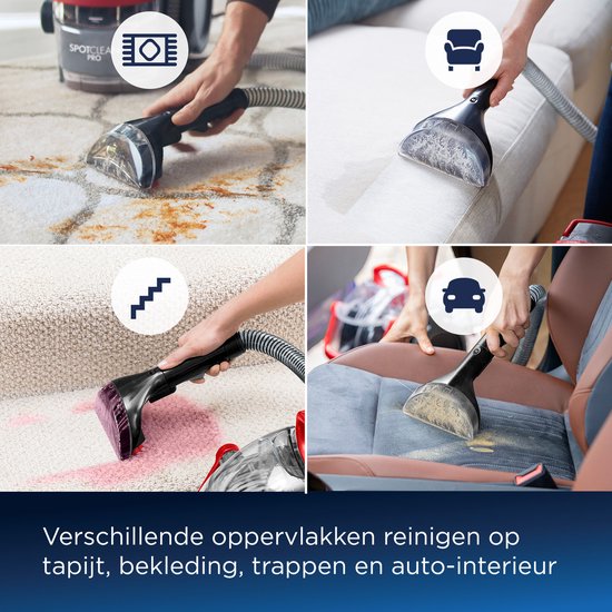 BISSELL SpotClean Pro Tragbarer Fleckenreiniger – Professionelle Reinigung mit 750-W-Motor – Teppichreiniger für Sofa, Auto und Matratze – Teppichreiniger – XL-Tankvolumen – Reinigungsgerät – Polsterreiniger – 1558N