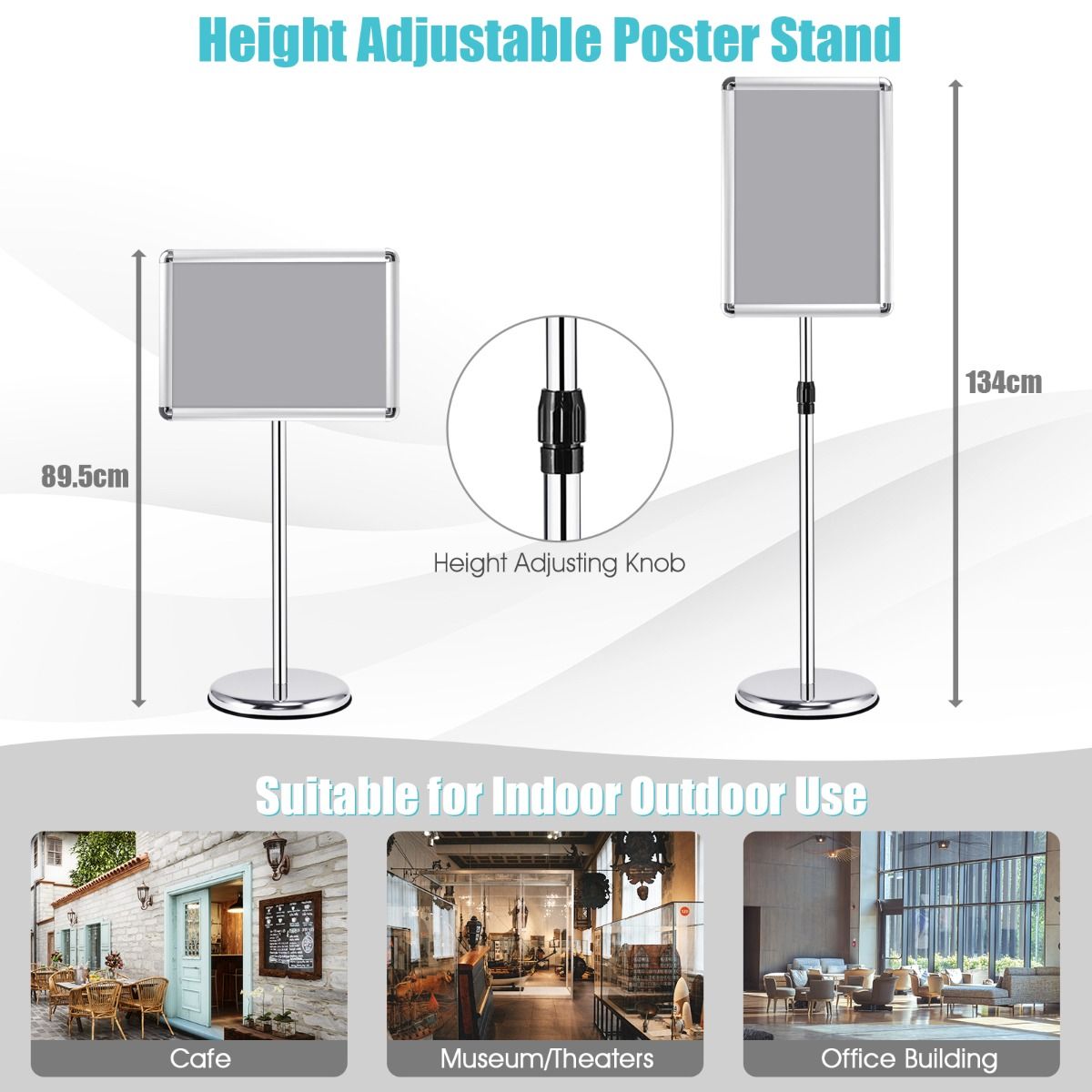 Coast Display Stand - Höhenverstellbar - 33 x 45 cm - Silber