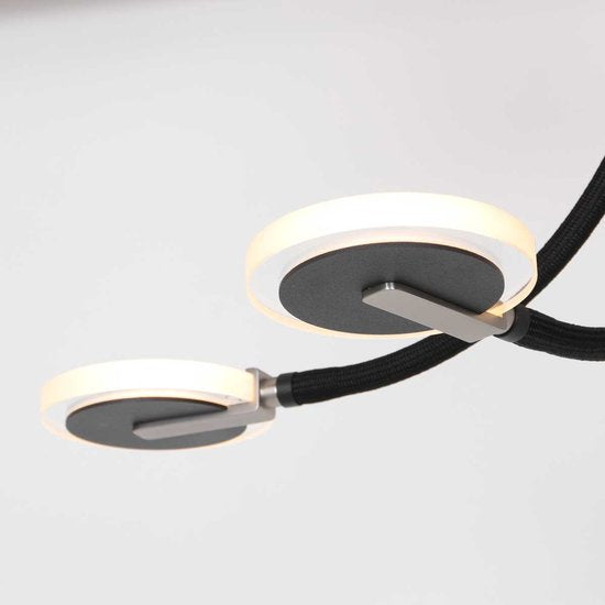 Deckenleuchte Turound 3375ZW – Schwarze Designleuchte mit Glas, 91,5 cm, dreh- und neigbar, Steinhauer, LED, dimmbar, 5000 Lumen