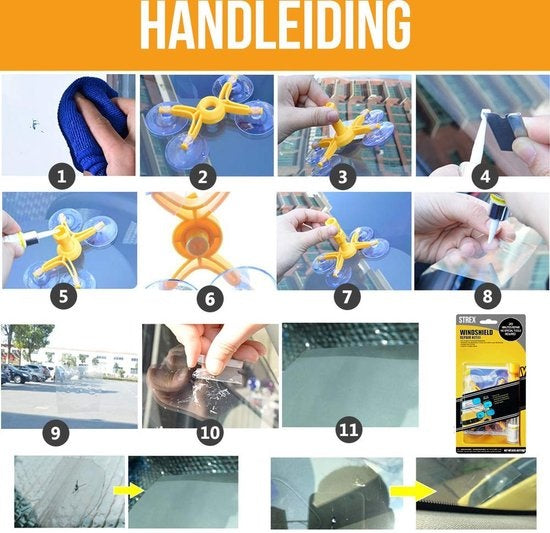 Autoglas-Reparaturset | Autoglas selbst reparieren | Riss im Glas reparieren | Stern im Glas reparieren | Auto vorwärts