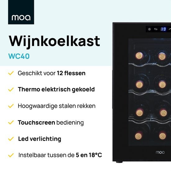 MOA Weinkühlschrank - Weinkühler - Weinkühler - 12 Flaschen - WC40