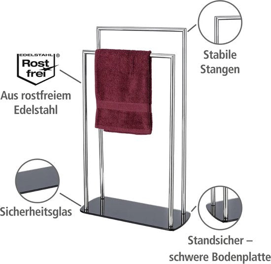 WENKO Handtuchhalter Ravina aus glänzendem Edelstahl, rostfrei