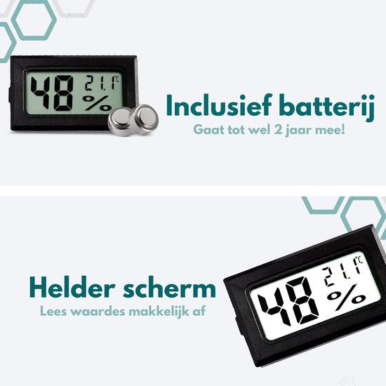 Ease Electronicz Hygrometer - Wetterstation - Luftfeuchtigkeitsmesser - Raumthermometer - Inklusive Batterien