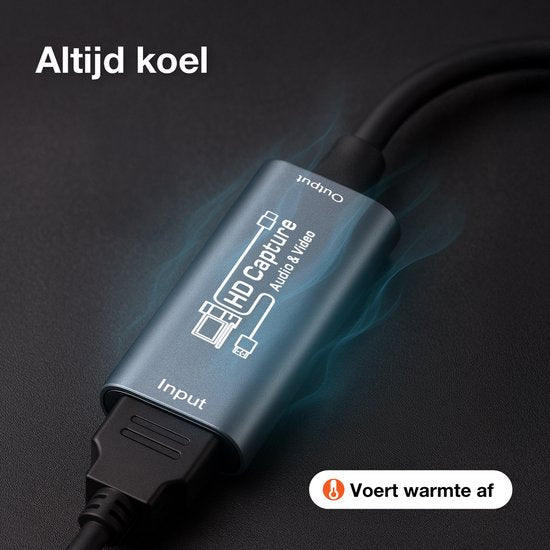 Skoov HDMI Capture Karte inkl. USB-C Adapter - Video/Play Recording - HDMI zu USB - 1080P HD - Cam Link - Video Grabber - Streaming